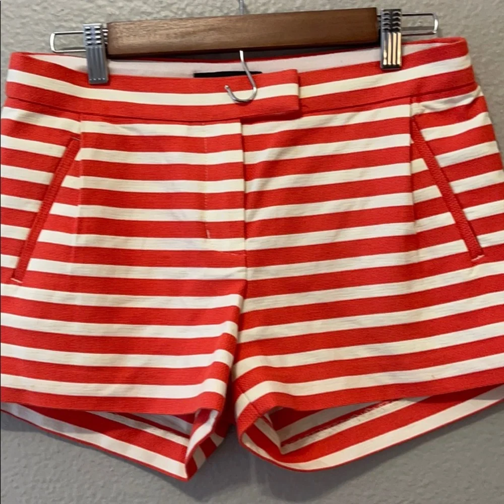 J. Crew Orange and White Stripe Women's Shorts